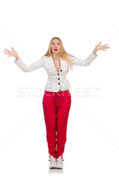 Emotional woman isolated on the white Stock photo © Elnur