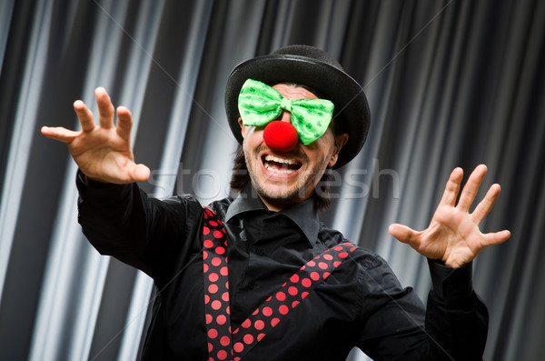 Stock foto: Funny · Clown · witzig · Vorhang · Lächeln · Geburtstag