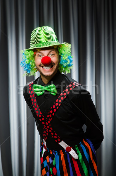  Funny clown in humorous concept against curtain Stock photo © Elnur