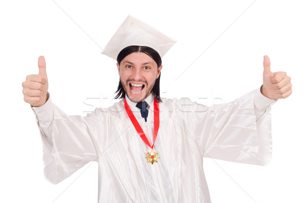 Stock photo: Young student isolated on the white