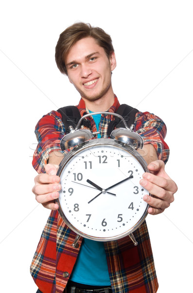 Foto stock: Zangado · estudante · desaparecido · prazos · escolas · feliz