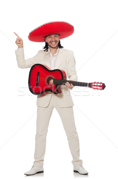 Mexicano guitarrista isolado branco festa fundo Foto stock © Elnur
