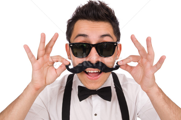 Young man with moustache isolated on white Stock photo © Elnur