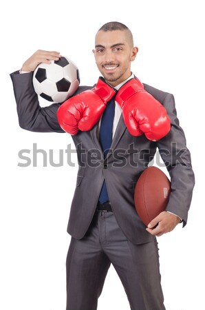 Man in sports concept isolated on white Stock photo © Elnur