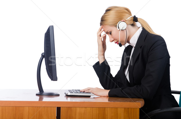 Woman businesswoman working isolated on white Stock photo © Elnur