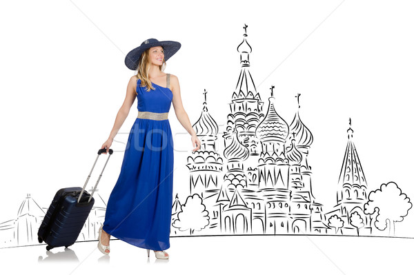 Fiatal lány turizmus Oroszország lány boldog divat Stock fotó © Elnur