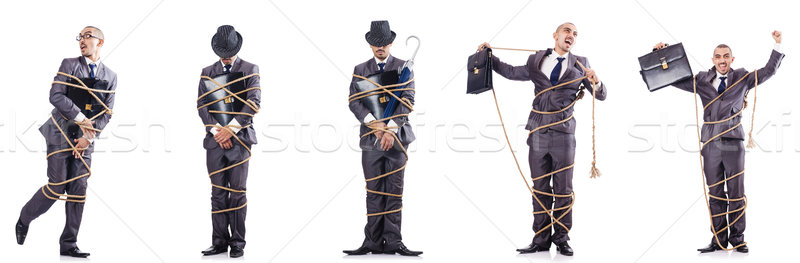 Man tied up isolated on white Stock photo © Elnur