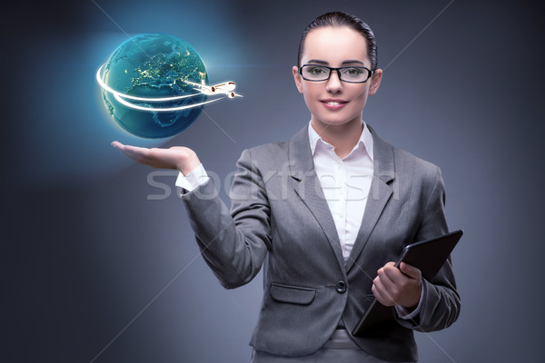 Businesswoman in air travel concept Stock photo © Elnur