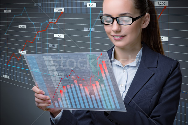 Businesswoman in online stock trading business concept Stock photo © Elnur