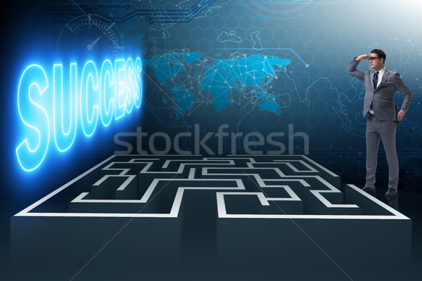 Man facing the maze in business concept Stock photo © Elnur