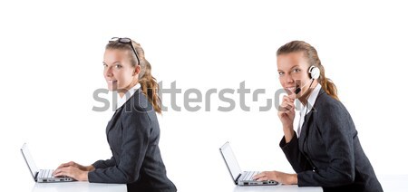 Call center assistant responding to calls Stock photo © Elnur