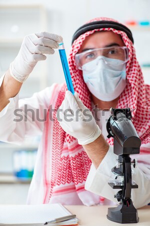 Female scientist researcher doing experiments in laboratory Stock photo © Elnur