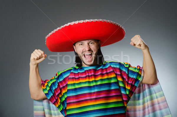 Mann lebendig mexican grau isoliert glücklich Stock foto © Elnur