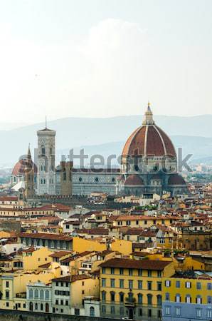 Stockfoto: Florence · stadsgezicht · schemering · hemel · zonsondergang · kerk