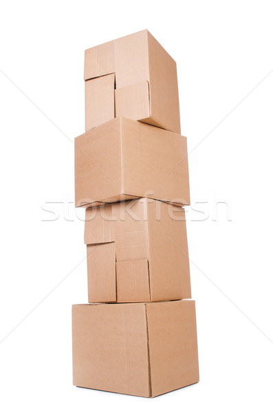 Set of boxes isolated on white Stock photo © Elnur
