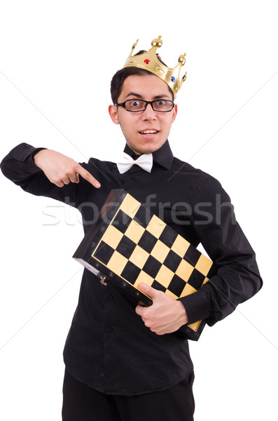 Funny chess player isolated on white Stock photo © Elnur