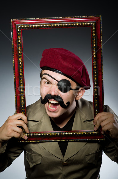 Funny soldado militar hombre diversión vintage Foto stock © Elnur