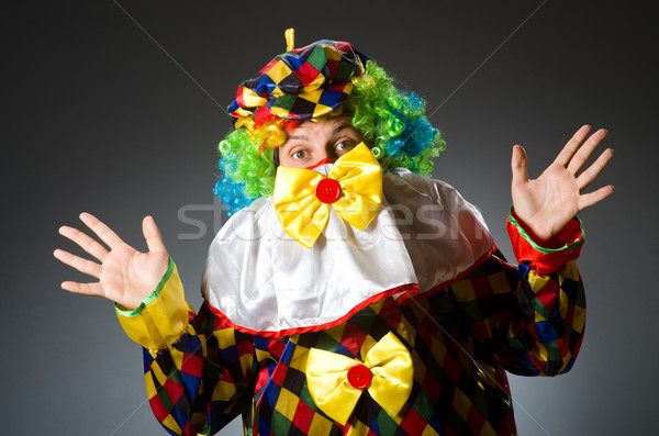Funny clown in colourful costume Stock photo © Elnur