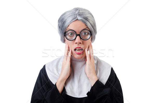 Comic nun isolated on white Stock photo © Elnur