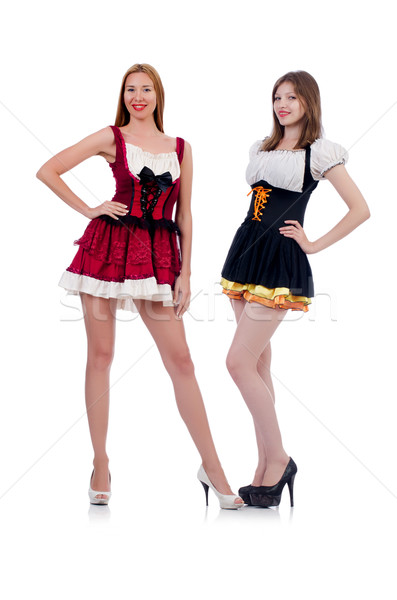 Girls in bavarian costumes isolated on white Stock photo © Elnur