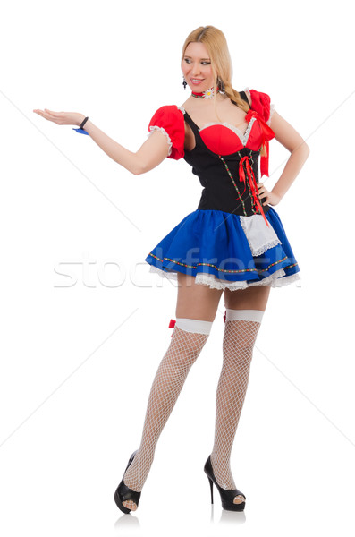 Woman waitress in oktoberfest concept Stock photo © Elnur