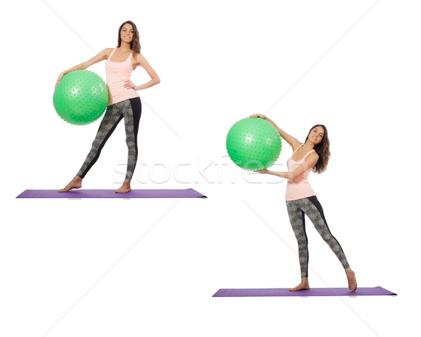 Stock photo: Set of photos with model and swiss ball