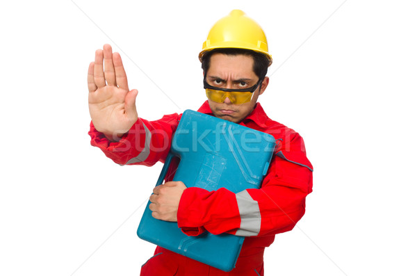 Man in coveralls isolated on white Stock photo © Elnur