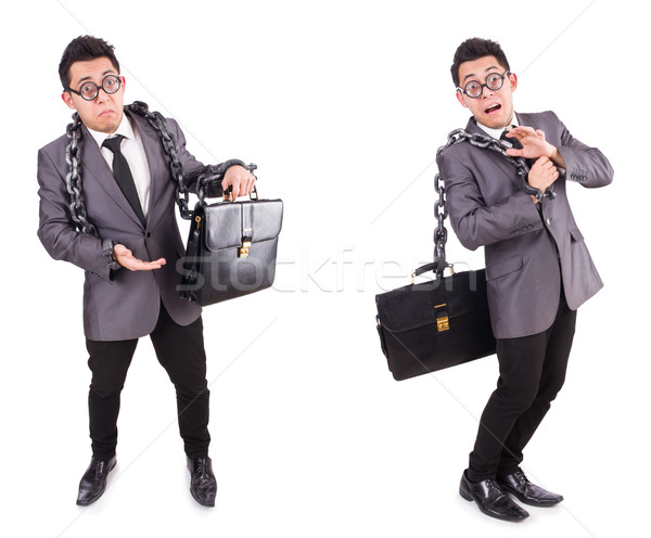 The businessman chained isolated on white Stock photo © Elnur