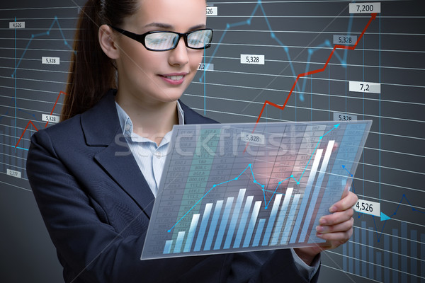 Businesswoman in online stock trading business concept Stock photo © Elnur