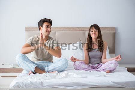 Family conflict with wife husband in bed Stock photo © Elnur