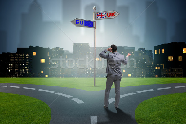 Businessman in Brexit concept - UK leaving EU Stock photo © Elnur
