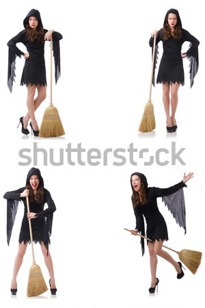 Tall model wearing fur coat Stock photo © Elnur