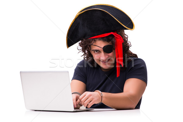 Digital seguridad pirata aislado blanco ordenador Foto stock © Elnur