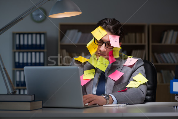 Geschäftsmann spät heraus Arbeit Notebook Stress Stock foto © Elnur