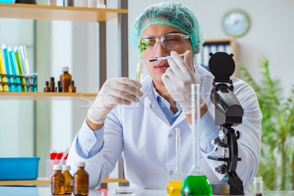 The biotechnology scientist working in the lab Stock photo © Elnur
