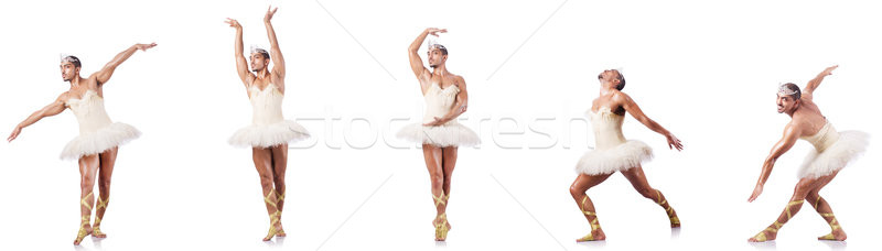 Man in ballet tutu isolated on white Stock photo © Elnur