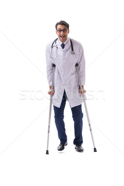 Young doctor physician standing walking isolated on white backgr Stock photo © Elnur
