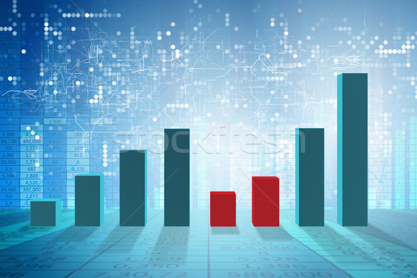Growing bar charts in economic recovery concept - 3d rendering Stock photo © Elnur