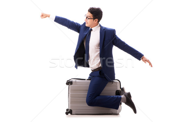 Businessman in business travel concept isolated on white Stock photo © Elnur