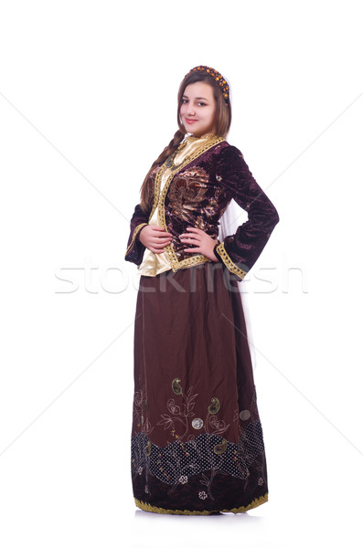 Stock photo: Young lady dancing traditional azeri dance