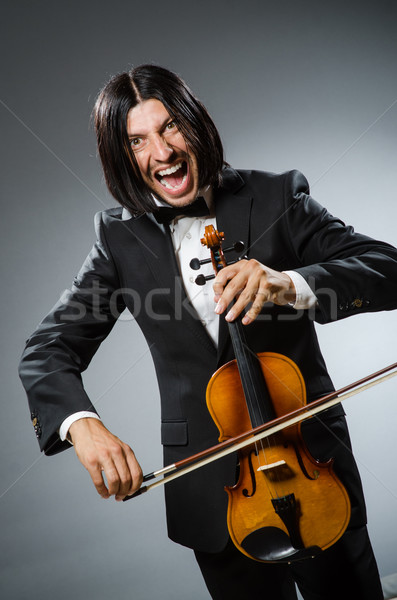 Férfi hegedű játékos jókedv hang férfi Stock fotó © Elnur