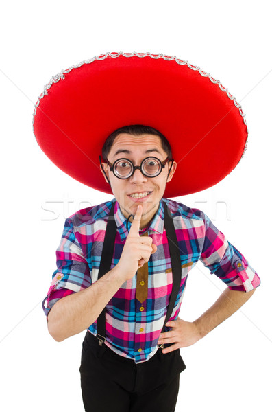 Stock photo: Funny mexican with sombrero in concept