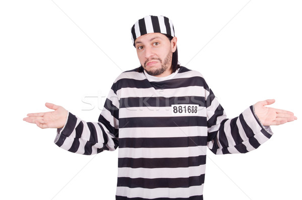 Gevangenis bewoner geïsoleerd witte gelukkig leuk Stockfoto © Elnur