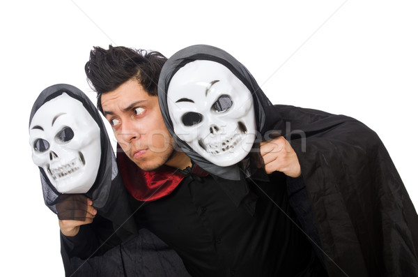 Homme horreur costume masque isolé homme blanc [[stock_photo]] © Elnur