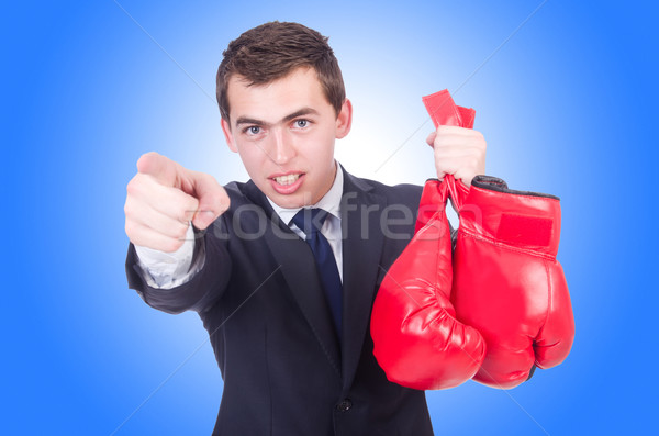 Foto stock: Jóvenes · empresario · aislado · blanco · mano · deporte