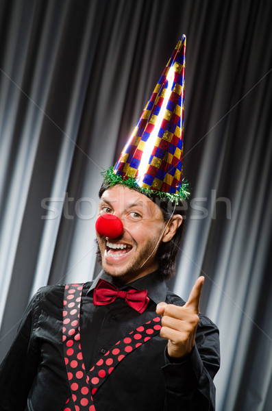 Vicces bohóc humoros függöny mosoly születésnap Stock fotó © Elnur