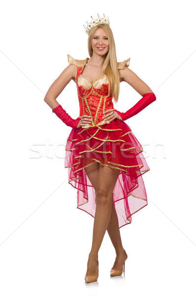 Queen in red dress isolated on white Stock photo © Elnur