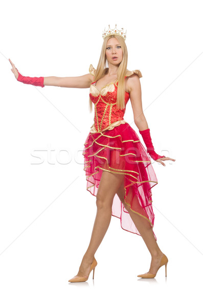 Queen in red dress isolated on white Stock photo © Elnur