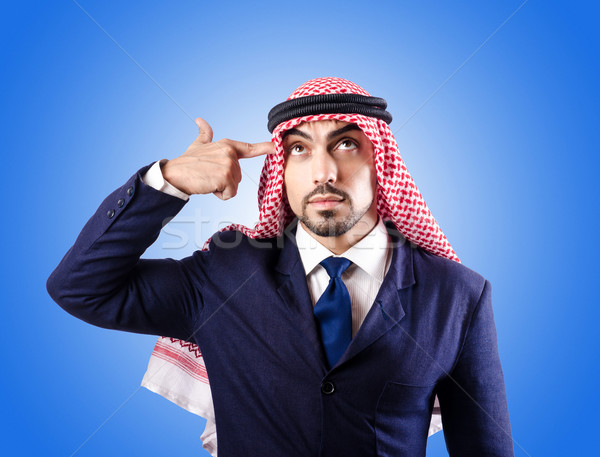 Stock photo: Arab businessman against the gradient 