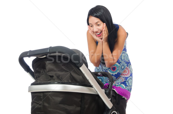 Happy mom with her baby in pram  Stock photo © Elnur